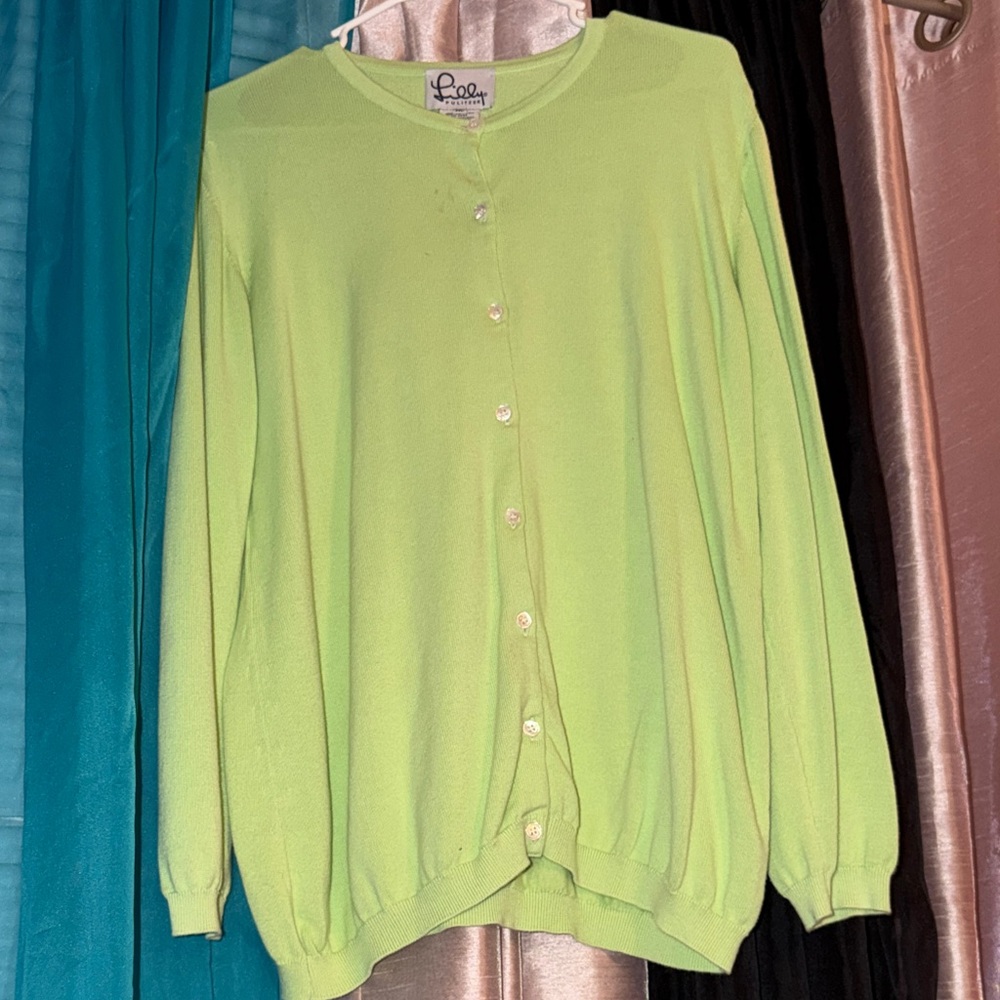Green Women's Cardigan Sweater